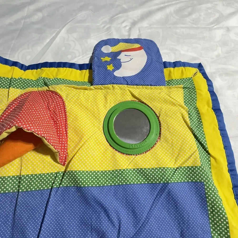 Vintage 1985 Playskool Fold N Go Baby Activity Play Mat Blanket Quilt‎ Squeaker